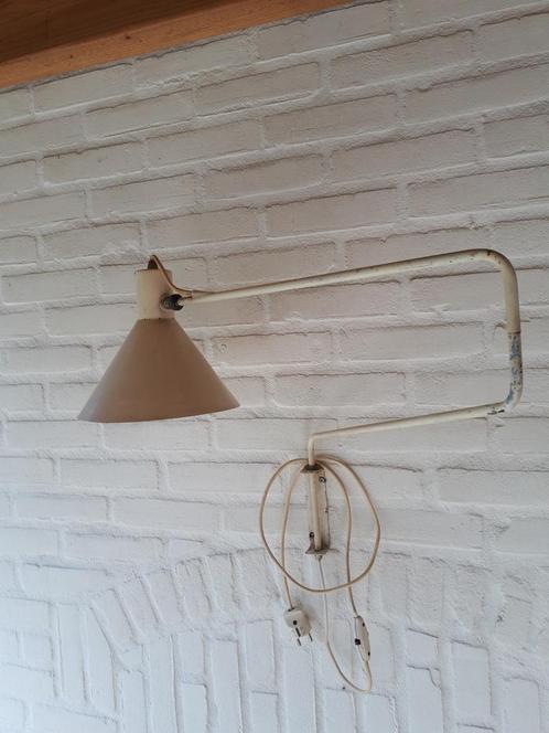 Vintage retro Elbow wandlamp J Hoogervorst Anvia jaren 60., Huis en Inrichting, Lampen | Wandlampen, Gebruikt, Metaal, Ophalen of Verzenden