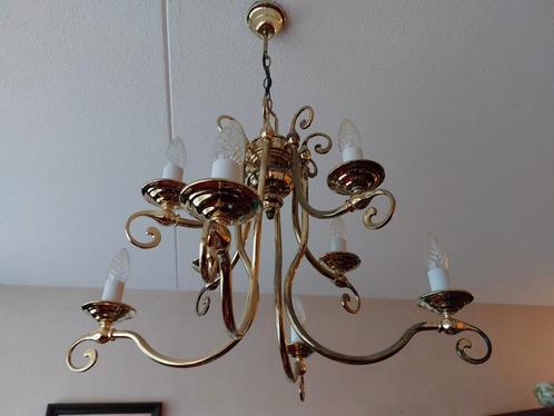 Prachtige messing kroonluchter, Huis en Inrichting, Lampen | Kroonluchters, Gebruikt, Ophalen