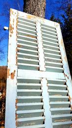 Frans Luik  Antiek Brocante Frankrijk Volet Pastelblauw, Ophalen