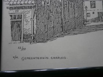 Charlois Rotterdam, 2 Oude Prenten in lijstjes  beschikbaar voor biedingen