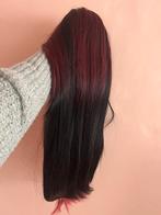 Pruik Zwart/Rood Ombre - Nieuwstaat!, Sieraden, Tassen en Uiterlijk, Uiterlijk | Haarverzorging, Ophalen of Verzenden, Zo goed als nieuw