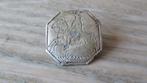 Zilveren knoop 18/e eeuw  afb ruiter te paard / bodemvondst, Antiek en Kunst, Antiek | Goud en Zilver, Ophalen of Verzenden, Zilver