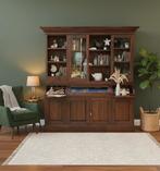 Teak Apothekerskast Buffetkast Vitrinekast., 200 cm of meer, Glas, Nieuw, Massief teak