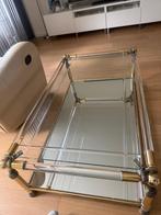 Vintage salon tafel glas/goud Weg=Weg, 100 tot 150 cm, Zo goed als nieuw, Metaal, Minder dan 50 cm
