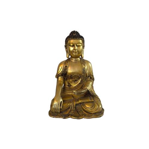 Bronzen Boeddhabeeld – China ca. 1930–1950 – Vuurverguld, Huis en Inrichting, Woonaccessoires | Boeddhabeelden, Gebruikt, Ophalen of Verzenden