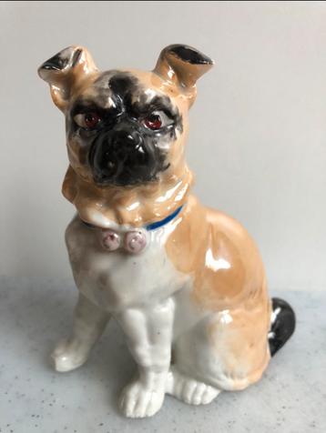 Mops hond vintage Lusterware Uniek mooi beeldje beschikbaar voor biedingen