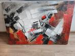 Abstract Schilderij - Rood, Zwart, Wit, Ophalen