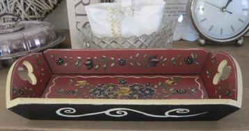 Brocant houten dienblad - folklore - Hindeloper beschikbaar voor biedingen