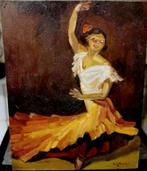 Kees Maks ﻿﻿'' danseres '' olieverf op paneel 18 x 26cm, Antiek en Kunst, Kunst | Schilderijen | Klassiek, Verzenden