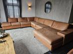 Echt lederen cognac hoekbank – luxe & modulair, Ophalen, Zo goed als nieuw, Leer