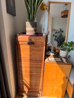 Vintage houten archiefkast met roldeur jaren 50/60, Antiek en Kunst, Antiek | Meubels | Kasten, Ophalen