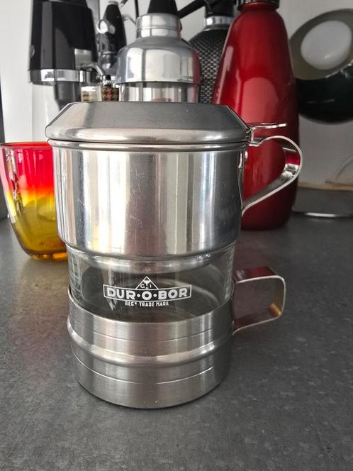 antieke Durobor roestvrijstalen en glazen slowdripper €20, Antiek en Kunst, Antiek | Keukenbenodigdheden, Ophalen of Verzenden