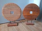 Houten Beelden Set - Decoratie, Ophalen of Verzenden, Gebruikt
