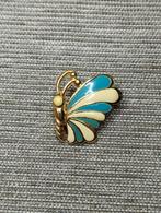 vintage emaille vlinderbroche, Ophalen of Verzenden, Zo goed als nieuw, Overige materialen