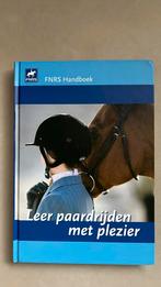 Fnrs handboek leer paardrijden met plezier nieuw 50 euro, Boeken, Nieuw, Ophalen of Verzenden
