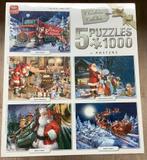 King 5 x 1000 stukjes puzzel Christmas Collection, NIEUW, Ophalen of Verzenden, 500 t/m 1500 stukjes, Nieuw, Legpuzzel