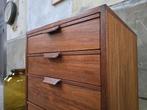 Zweedse Mid Century Design Ladenkast Teak Vintage Lade Kast, Gebruikt, 5 laden of meer, Grenenhout, Minder dan 100 cm