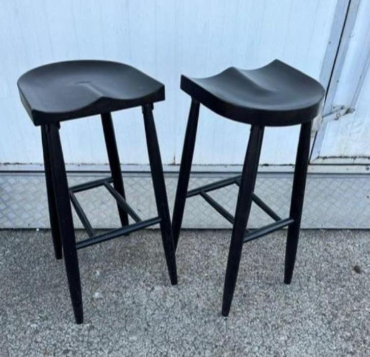 3 stuks houten horeca bistro Thonet café krukken, Huis en Inrichting, Barkrukken, Zo goed als nieuw, 60 tot 90 cm, Hout, 3 krukken