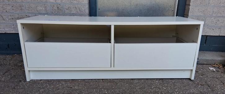 Witte TV meubel met opbergruimte, Huis en Inrichting, Kasten | Televisiemeubels, Zo goed als nieuw, Minder dan 100 cm, 100 tot 150 cm