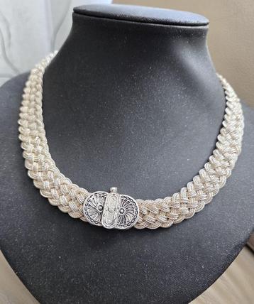 Platte zilveren (925) DESIGN collier / ketting Mardin Wicker beschikbaar voor biedingen