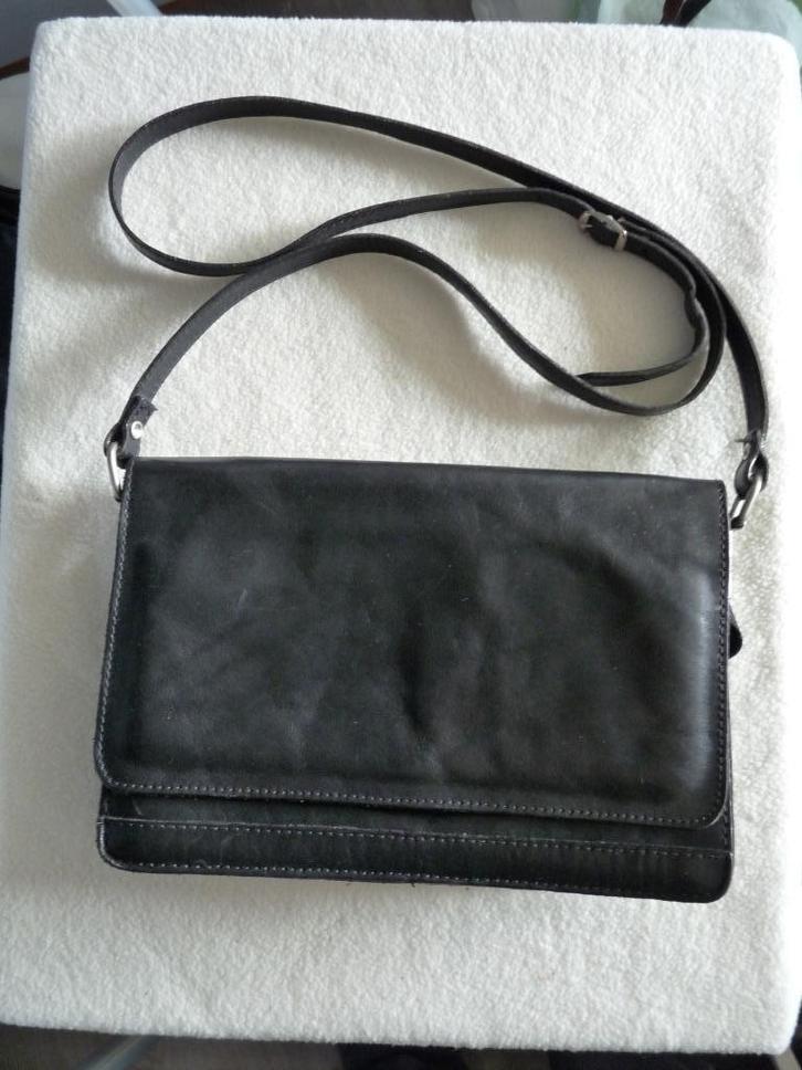 My Lady schoudertas zwart leer, Sieraden, Tassen en Uiterlijk, Tassen | Schoudertassen, Zo goed als nieuw, Overige merken, Zwart