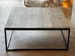 Salontafel stalen frame met eiken blad 100 x 100 cm, Ophalen, 100 tot 150 cm, Vierkant, 50 tot 100 cm