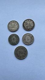 Zilveren munten Zwitserland, Ophalen of Verzenden, Overige landen, Zilver