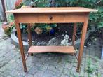 Vintage eikenhouten bureautje, schrijf- of tekentafel met la, Ophalen