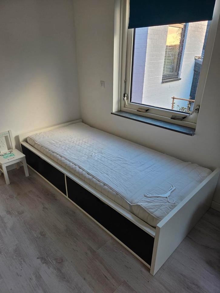 Kinderbed met lades - Opbergruimte!, Huis en Inrichting, Slaapkamer | Bedden, Eenpersoons, 90 cm, Hout, Wit, Ophalen