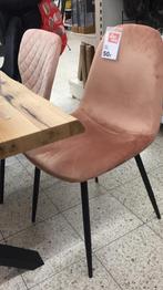 Oud rose stoelen 4 stuks, zwart onderstel vlours, Huis en Inrichting, Stoelen, Ophalen, Overige materialen, Gebruikt, Overige kleuren