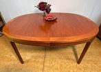 Gratis bezorging! Mid-century retro vintage teak ovale tafel, Huis en Inrichting, Tafels | Eettafels, Gebruikt, Teakhout, 200 cm of meer