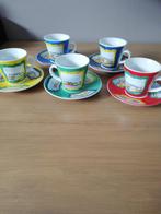 Set van 5 Espressokopjes met Schotels, Gebruikt, Keramiek, Ophalen of Verzenden, Overige stijlen