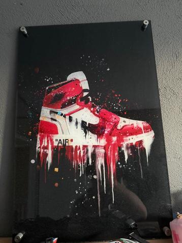 Nike jordan glas schilderij beschikbaar voor biedingen