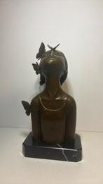 Meisje met vlinders - kunst, Antiek en Kunst, Verzenden