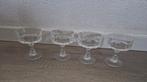 4 champagne glazen Kristal vintage retro d'Arques louvre, Antiek en Kunst, Ophalen of Verzenden