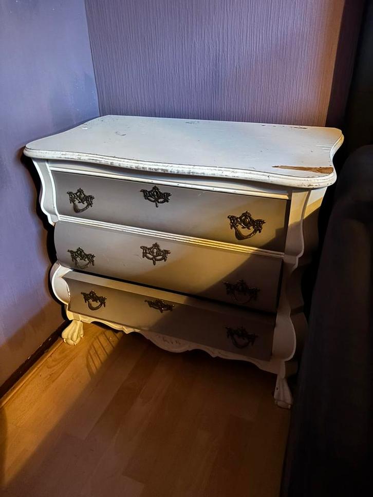 Vintage ladekast – sierlijke vormen – 3 ruime lades, Huis en Inrichting, Kasten | Ladekasten, Zo goed als nieuw, Minder dan 100 cm