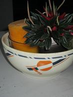 vintage; schaal s.c.m.aastricht met oker / petrol kleuren, Gebruikt, Ophalen of Verzenden, Schaal of Schalen, Overige stijlen