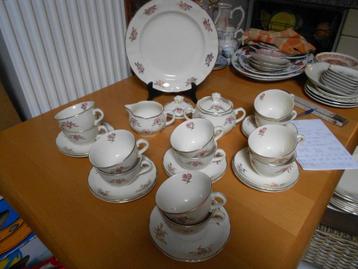 12 persoons koffieservies rose dubbel bloempje beschikbaar voor biedingen
