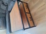 Handgemaakte industriële salontafel met lades, Huis en Inrichting, Kasten | Dressoirs, Ophalen, Gebruikt, 25 tot 50 cm, 50 tot 100 cm