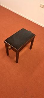 Donkerbruine piano stoel met verstelbare zitting, Hout, Bruin, Ophalen of Verzenden, Zo goed als nieuw