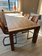 Massieve houten eettafel - 240 x 100 x 77,5 cm, Ophalen, Zo goed als nieuw