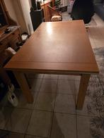 Uitschuifbare eiken eettafel - 6 tot 8 personen, Huis en Inrichting, Tafels | Eettafels, Ophalen, Gebruikt, Eikenhout, 50 tot 100 cm