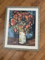 Afbeelding ingelijst van Gogh vase with poppies, Ophalen of Verzenden, Schilderij, Minder dan 50 cm