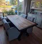 Orginele Industriële eettafel tafel landelijk brocante, Overige houtsoorten, Gebruikt, 100 tot 150 cm, Ophalen of Verzenden