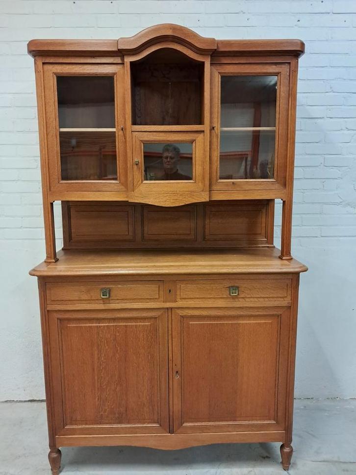 Antiek Eikenhouten Buffetkast, Huis en Inrichting, Kasten | Buffetkasten, Gebruikt, 200 cm of meer, 100 tot 150 cm, 25 tot 50 cm