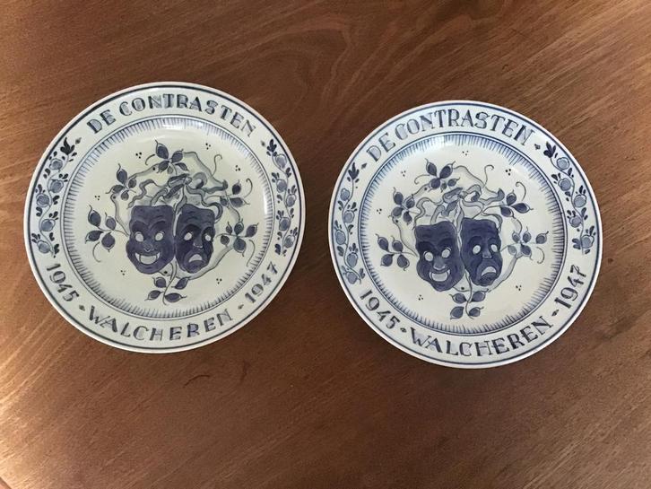 Delfts blauwe herdenkingsbordjes 1945-1947, Antiek en Kunst, Antiek | Keramiek en Aardewerk, Ophalen of Verzenden