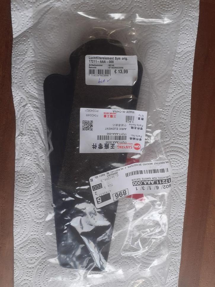 Sym Symphony/Jet Euro 4/5 luchtfilter element, Fietsen en Brommers, Brommeronderdelen | Scooters, Nieuw, Overige merken, Overige typen