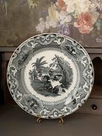 Antiek Petrus Regout Bord in zwart-wit., Antiek en Kunst, Antiek | Keramiek en Aardewerk, Ophalen of Verzenden