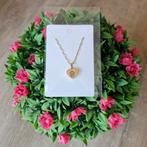 Goudkleurige rvs ketting. 'Poot in hart', Ophalen of Verzenden, Zo goed als nieuw, Goud, Overige materialen