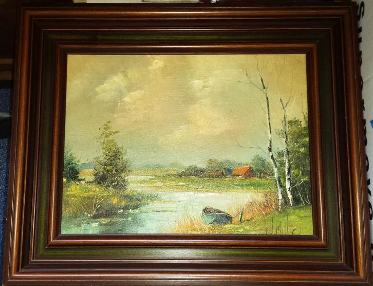 Olieverf schilderij, (Naam moeilijk leesbaar.) ? Jan H Mille, Antiek en Kunst, Kunst | Schilderijen | Klassiek, Ophalen of Verzenden